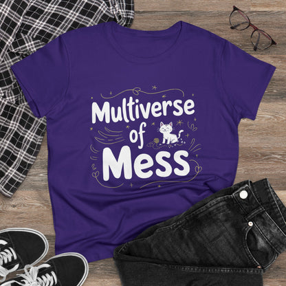 Womens Tshirt Multiverse of Madness Cat Mom Shirts Tops Short Sleeve Regular Fit Cotton Funny Cat Graphic Tees