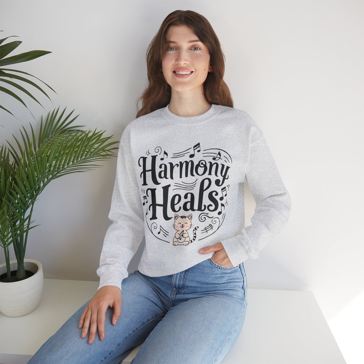 Harmony Heal Heavy Unisex Cotton Crewneck Sweatshirt