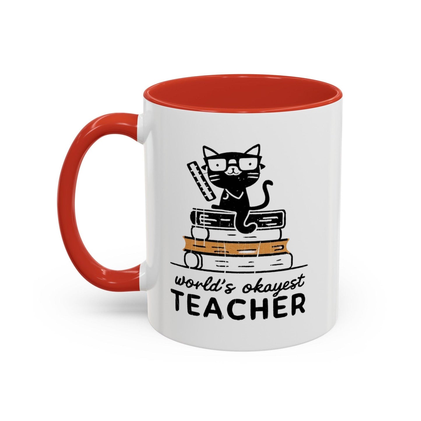 Billien Pawsome Teacher Printify 11 oz 11oz accent mug Coffee Mugs Holiday Picks Home & Living Kitchen Mugs Spring Essentials two tone White base