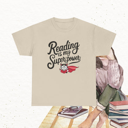 Book Lovers T-Shirt Reading Is My Superpower Cotton Tee