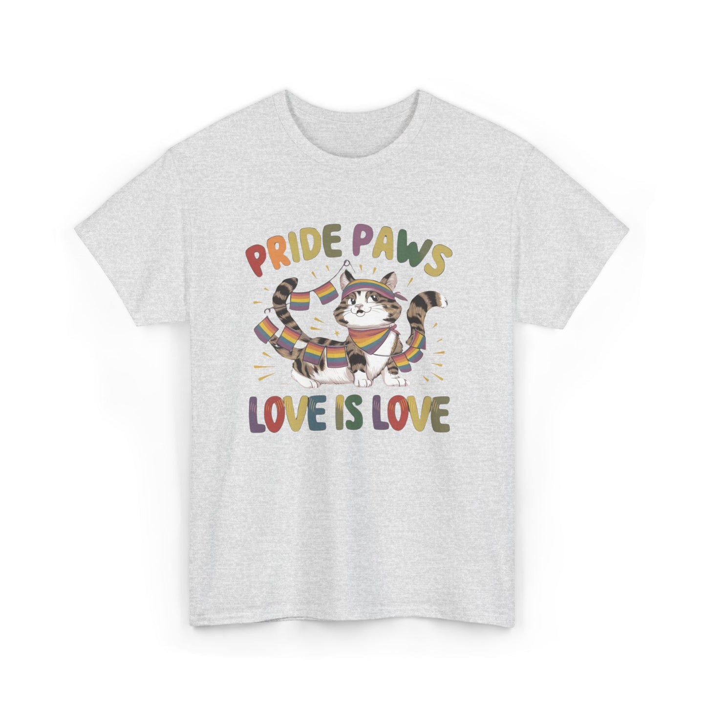 Pride Paws Love Is Love LGBT Pride Promoting Pride Equality and Love LGBT Gift Cat TShirt