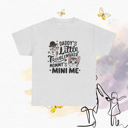 Daddy Little Troubles Mommy Mini Me Cotton T-Shirt