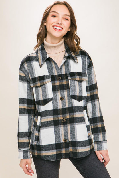 Plaid Button Up Shacket