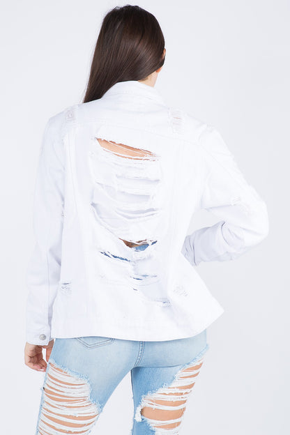 Distressed Back Denim Jacket