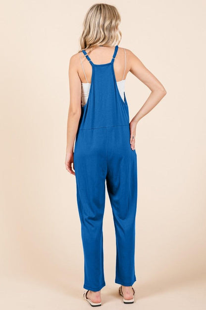 Sleeveless Jumpsuit with Pockets In Azula Blue