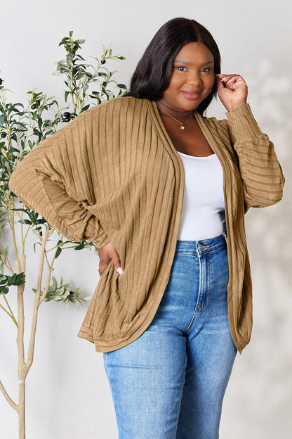 Long Sleeve Ribbed Cocoon Cardigan