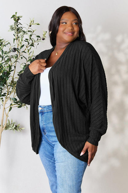 Long Sleeve Ribbed Cocoon Cardigan