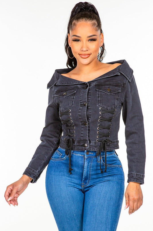 Off Shoulder Denim Jacket