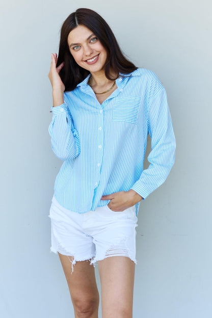 Striped Button Down Shirt Top