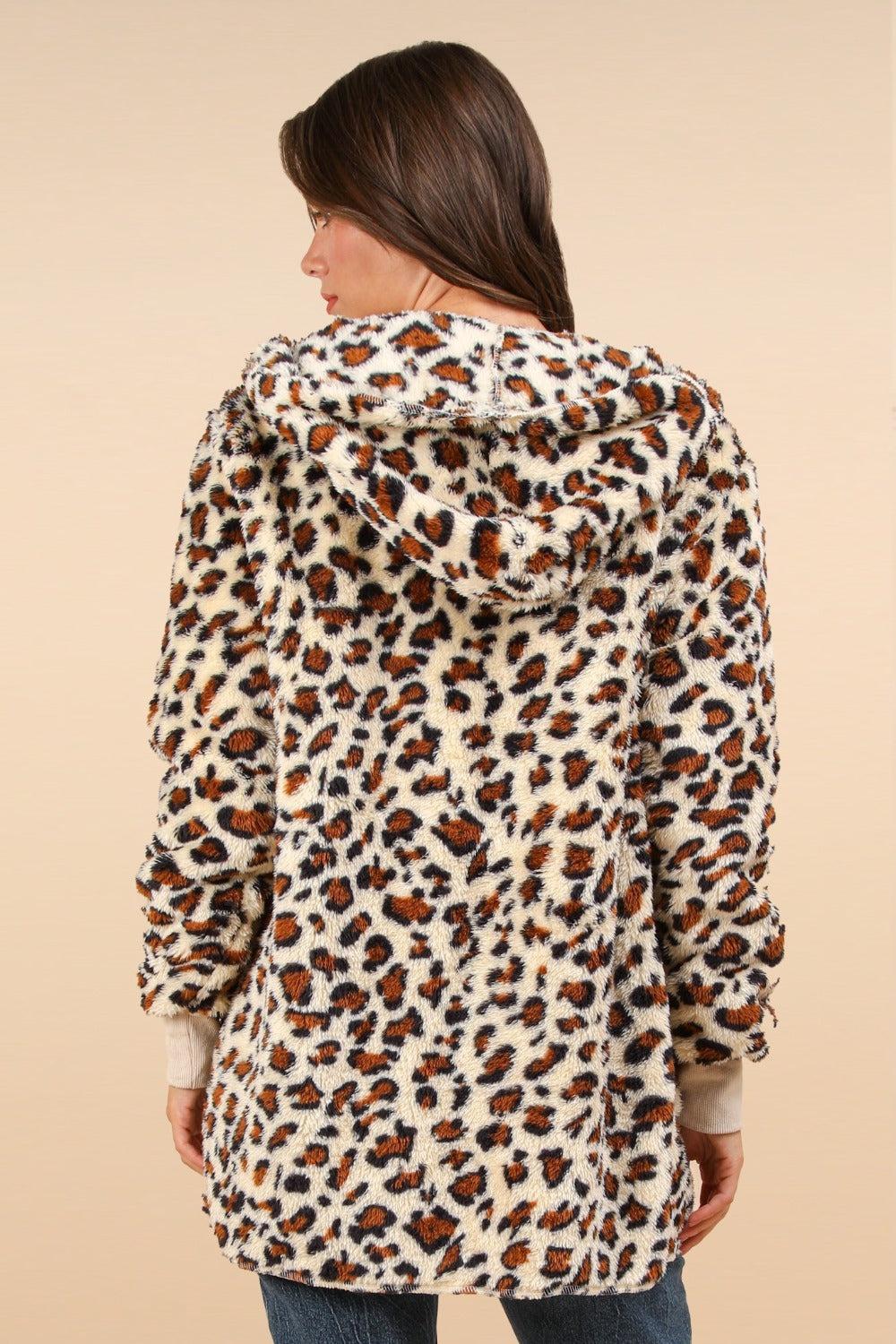 Leopard Long Sleeve Hooded Jacket