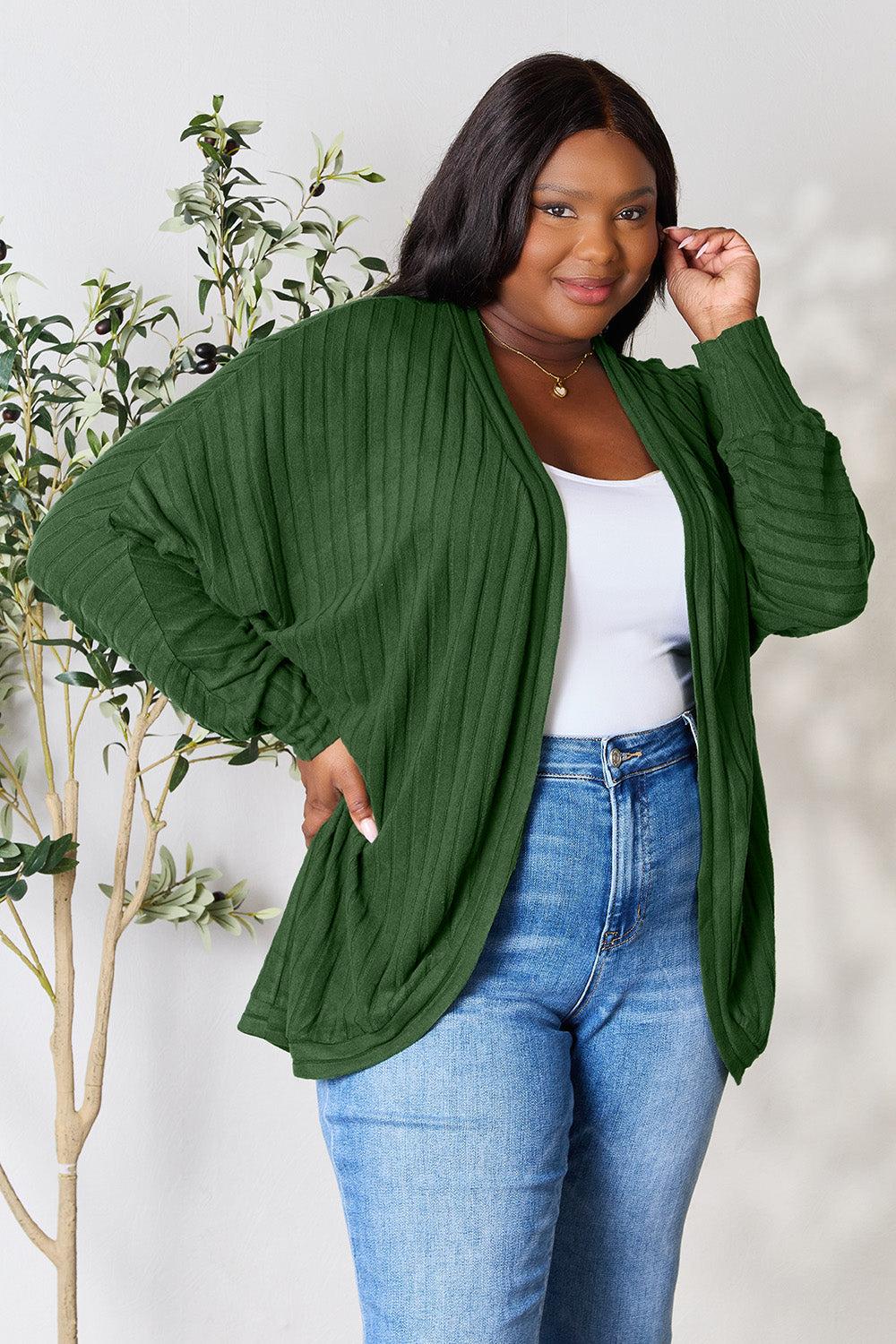 Long Sleeve Ribbed Cocoon Cardigan