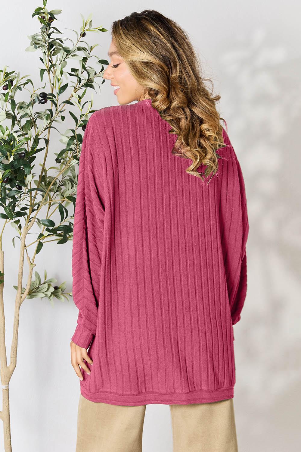 Long Sleeve Ribbed Cocoon Cardigan