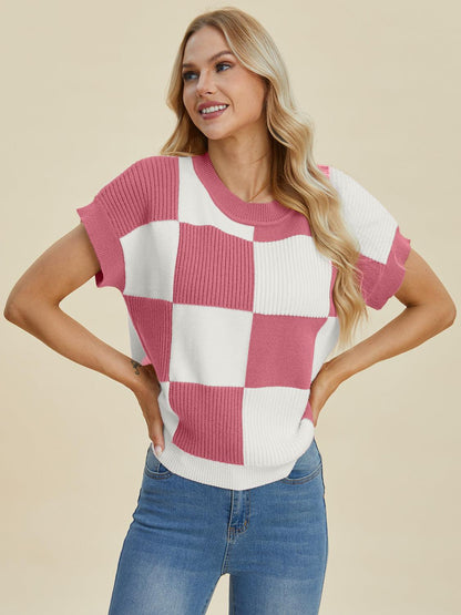 Chic Checkered Sweater