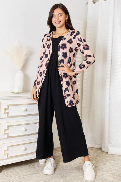 Printed Button Down Longline Cardigans