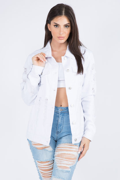 Distressed Back Denim Jacket