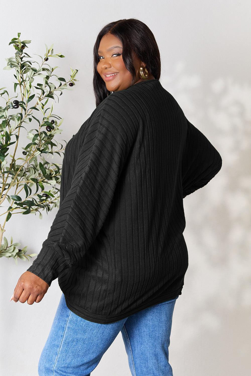 Long Sleeve Ribbed Cocoon Cardigan