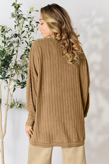 Long Sleeve Ribbed Cocoon Cardigan