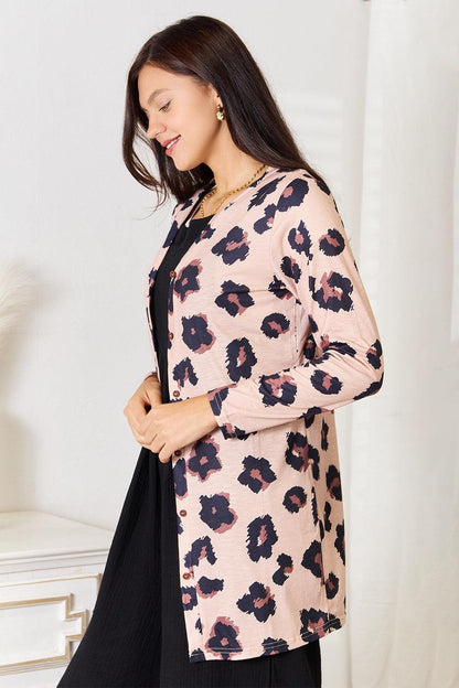 Printed Button Down Longline Cardigans