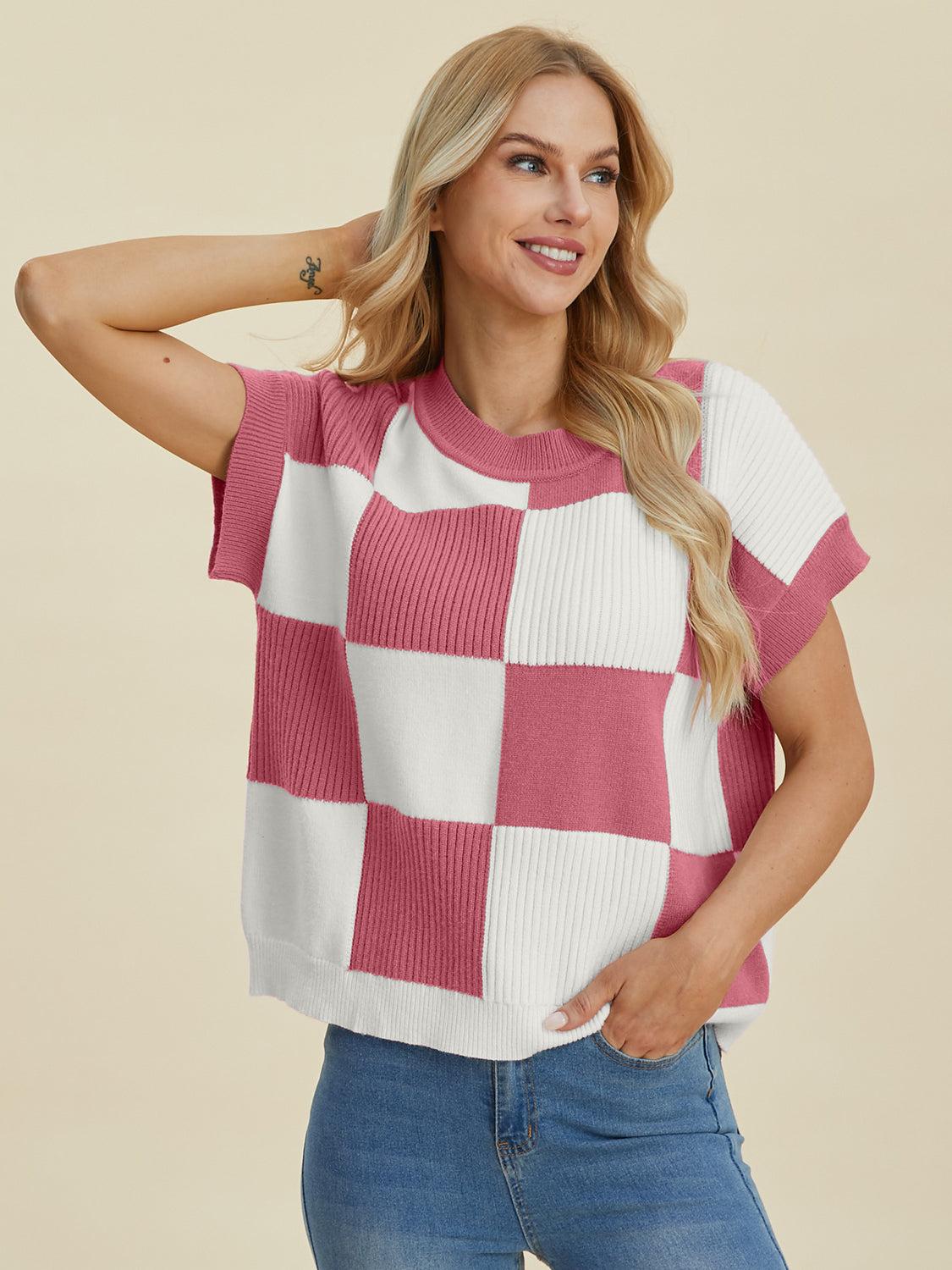 Chic Checkered Sweater