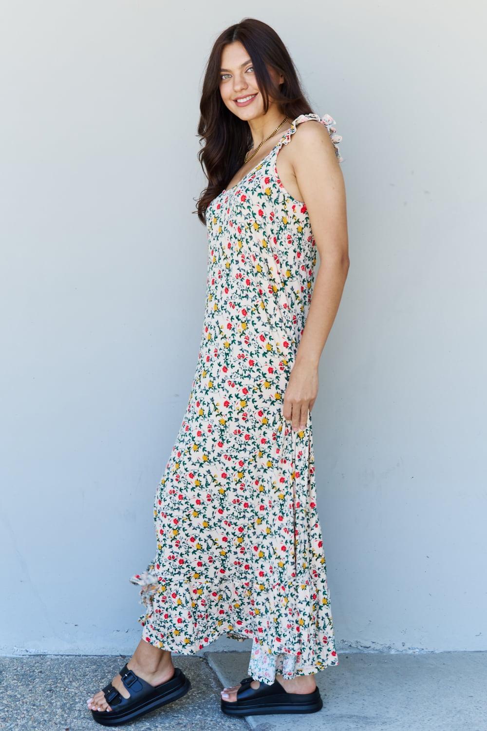 Garden Ruffle Floral Maxi Dress