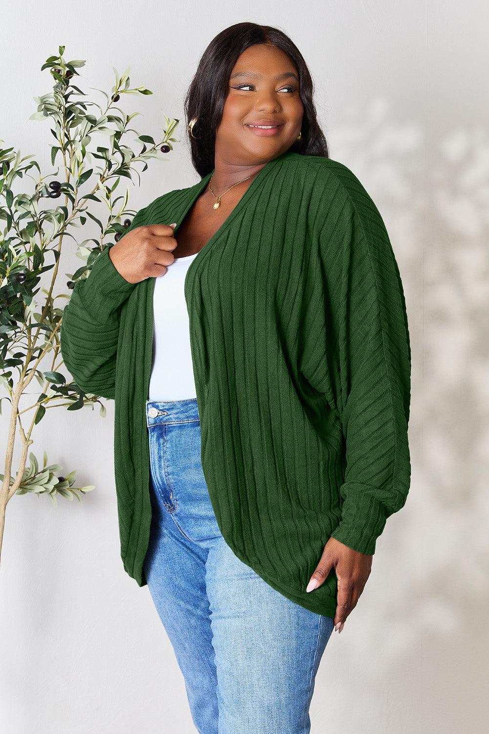 Long Sleeve Ribbed Cocoon Cardigan